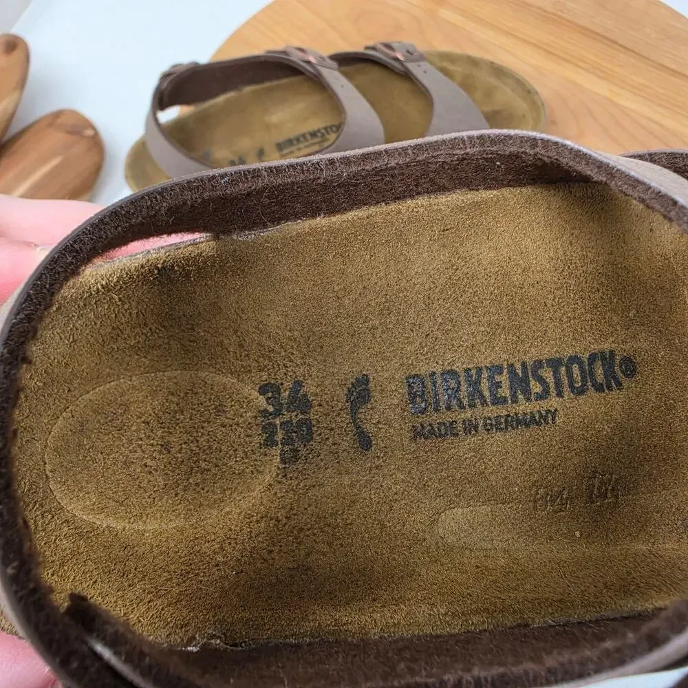 Birkenstock Sandals Youth 3 Brown Strappy Ankle Buckle Adjustable Summer Comfort